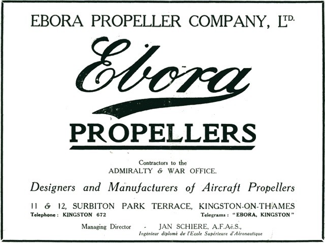 Advertentie Ebora Propellor Company