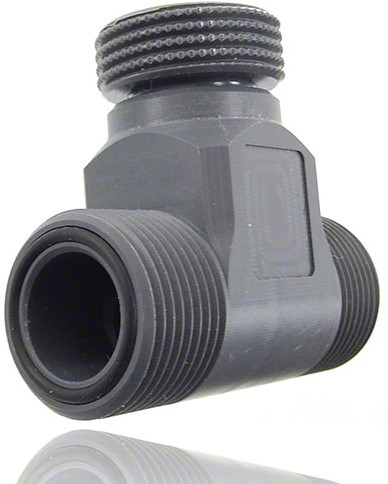Needle valve made of PVC with double side external thread DNxG 3x1/4, 92038-2