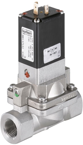 Burkert Type 5282, Art. 480439 Servo-gestuurd membraan magneetventiel 2/2 - A - normaal gesloten - inlaatpoort 1 (P/NC) 