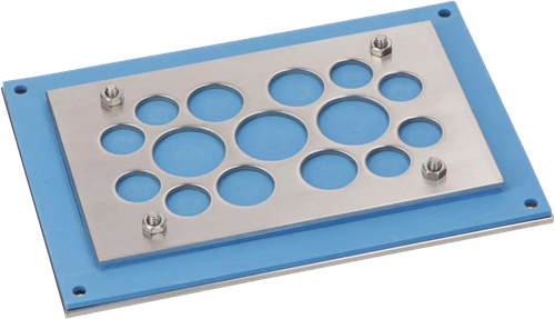 MurrPlastik RVS/EPDM cable entry plate with 15 cable entries 155 x 105 mm, 87663964 cablequick ® KDP 105/15, V4A FDA-2