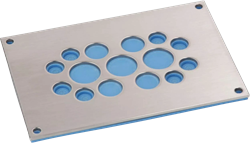 MurrPlastik RVS/EPDM Kabeldurchführungsplatte mit 15 Kabeldurchführungen 155 x 105 mm, 87663964 cablequick ® KDP 105/15, V4A FDA