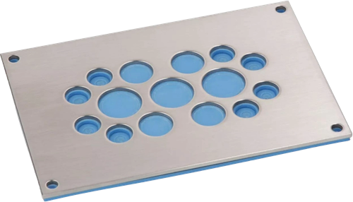 MurrPlastik RVS/EPDM cable entry plate with 15 cable entries 155 x 105 mm, 87663964 cablequick ® KDP 105/15, V4A FDA