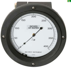 105-FE-54-(FUY)O  Dial Range: 0 - 25 mBar / 0 - 10 inch H2O