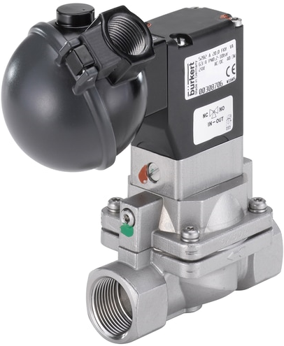 Burkert Type 5282, Art. 375207 Servo assisted diaphragm solenoid valve 2/2 - A - normally closed - inlet port 1 (P/NC)