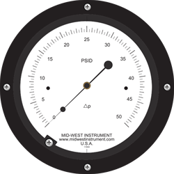 Mid-West Instrument manometer met Bourdonbuis - model 109