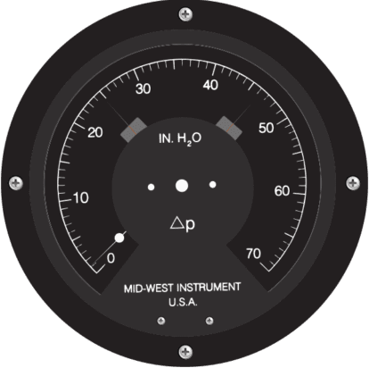Mid-West Instrument manometer met Bourdonbuis - model 109-2