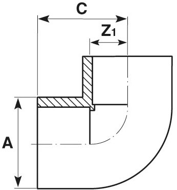 Durapipe ABS knie 90° d140, 11115316-2