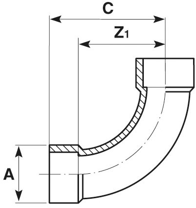 Durapipe ABS Bogen 90°-2