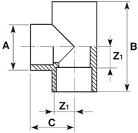 Durapipe ABS T-Stück 90°-2