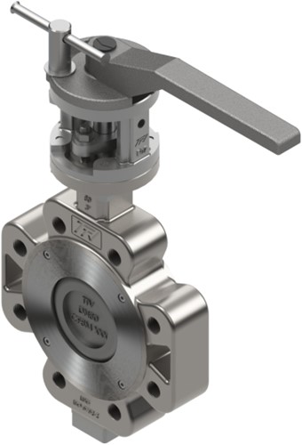 Roestvaststalen dubbele offset vlinderklep 1119L Lug DN80