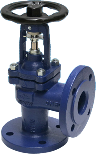 ARI-Armaturen geflensde- haakse Balgafsluiter FABA-Plus 12.047 DN25, PN16, EN-JL1040, vaste vlakke klep