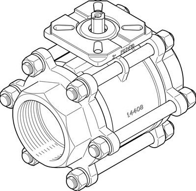 Festo VZBA-3"-GG-63-T-22-F0710-V4V4T, 1686651 Ball valve