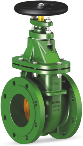 Gietijzeren schuifafsluiters met bronzen zitting Type 307AB