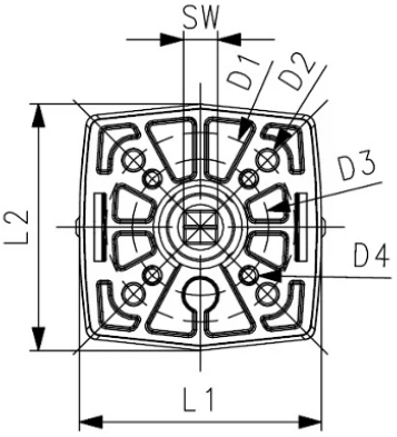 Georg Fischer Interfacemodule voor ISO5211 d=63 mm, DN=DN 50 SW11/14, F05, 0 graden, 198546027-2