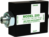 Mid-West Instrument Druckbegrenzungsventil Manometer Minder - Modell 200
