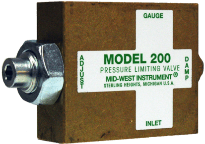Mid-West Instrument Druckbegrenzungsventil Manometer Minder - Modell 200-2
