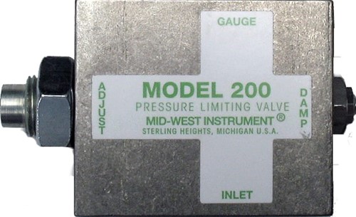 Mid-West Instrument Druckbegrenzungsventil Manometer Minder - Modell 200-3