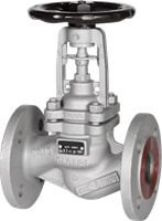 ARI-Armaturen flanged-Bellows shut-off valve FABA-Plus 23.046 DN40,PN25,EN-JS1049, plug with marginal seat