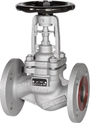 ARI-Armaturen Flanschen-Faltenbalg Absperrventil FABA-Plus 23.046 DN15,PN25,EN-JS1049, Regulierkegel mit Kantensitz