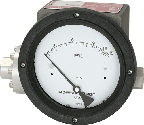 Mid-West Instrument pressure gauge with membrane for hazardous locations - model 240
