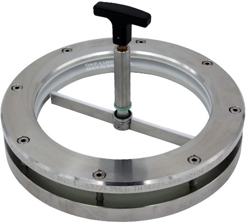 Kijkglas rond inlas / oplas RVS  1.4571 / Borosilicaat / EPDM DN125 PN0 met Siliconen wisser, 11-317-125-1-5-6-000