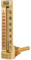 Glas thermometer industieel haaks midden model 150 mm, L=63 mm, 0..120 °C Ebora, 852230
