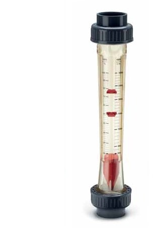 FRANK 517900322, Rotameter M350 d63, Meetbereik 1500-15000 l/h, PSU buis PVDF vlotter met ommantelde geleidestang, PP-schroefkopp., PP-laseinden d75 SDR11