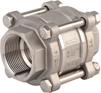 Stainless steel CF8M spring check valve 380 3 piece body BSP 1''1/4