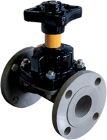 Membraanafsluiter Weir Type - Niet gevoerd Staal - DN200 - DN350 met stijgend handwiel