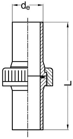 Akatherm PE100 Koppeling lang EPDM DE32 SDR11, 430313511-2