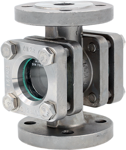 Doorstroomkijkglas met Flens , 11-550-6-2-3-1-4-3 Ebora