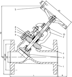 ARI-Armaturen Flanschen-Stopfbuchsen Absperrventil STOBU 55009, DN40, PN40,1.4408, Flachkegel
