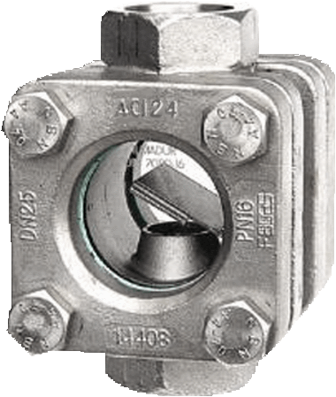 Inline Sight Glass Type 551K with Internal Thread and Indication Flap