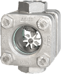 Flow sight glass type 551R with internal thread and rotor