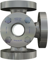 Typ 590 DN100/4 1.4571, Novaphit, Dreiwege-Schauglas Typ 590 Ebora