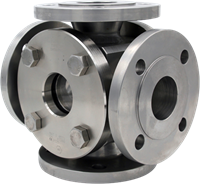 595 Four Way Sight Glass With Flanged Connections