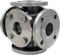 595 Vierwege-Schauglas Mit Flanschanschlüssen