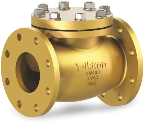 Terugslagkleppen - straight - met veer - Brons - Type 453GC