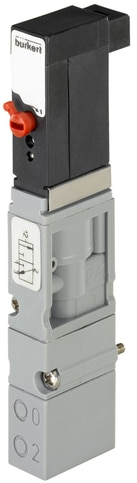 Burkert Type 6524, Art. 310224 Pneumatisch ventiel 10 mm 3/2 - C - normaal gesloten - inlaatpoort 1 (P/NC), uitlaatpoort 2 (A/OUT) verbonden met uitlaatpoort 3 (R/NO) 