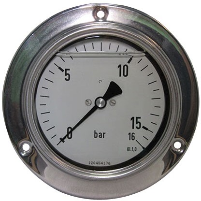 MANOMETER 7216 100MM 0-600 Paneel- en wandmontage, rvs, 264600 Ebora