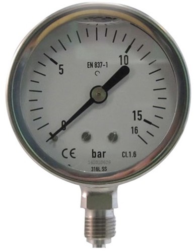 MANOMETER 7221 63MM 0-16, 266016 Ebora
