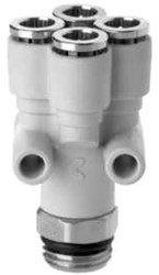 Camozzi Y-insteek inschroef 4-voudig draaibaar, 7572 4-1/8