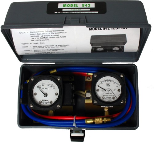 Mid-West Instrument Präzisionsfluss-Testkit 842 (2 Manometer-Testkiste)