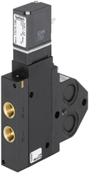 Burkert Type 5470, Art. 152679 Pneumatisch ventiel 4/2 - G - normaal geopend - inlaatpoort 1 (P) verbonden met uitlaatpoort 2 (B), uitlaatpoort 4 (A) verbonden met uitlaatpoort 3 (R)