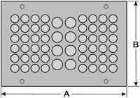MurrPlastik RVS/EPDM Kabeldurchführungsplatte mit 56 Kabeldurchführungen 145 x 100 mm, 87663953 cablequick ® KDP 100/56, V4A FDA-2