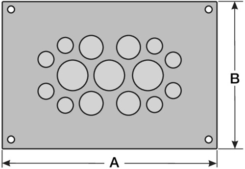 MurrPlastik RVS/EPDM Kabeldurchführungsplatte mit 15 Kabeldurchführungen 155 x 105 mm, 87663964 cablequick ® KDP 105/15, V4A FDA-3