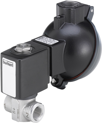 Burkert Type 6240, Art. 349328 Servo assisted piston valve 2/2 - A - normally closed - inlet port 1 (P/NC) 
