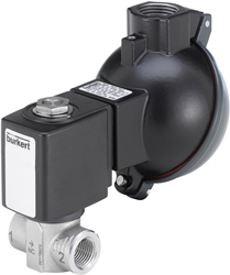 Burkert Type 6240, Art. 20071475 Servo assisted piston valve 2/2 - A - normally closed - inlet port 1 (P/NC)