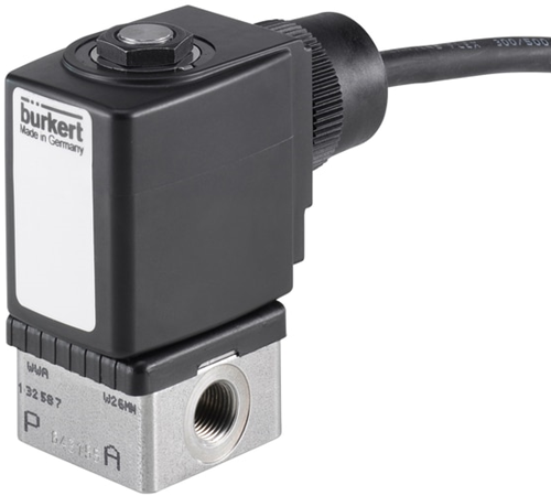 Burkert Type 6013, Art. 351901 Plunger magneetventiel direkt werkend 2/2 - A - normaal gesloten - inlaatpoort 1 (P/NC)