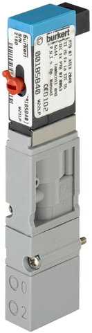 Burkert Type 6524, Art. 204020 Pneumatisch ventiel 10 mm 3/2 - C - normaal gesloten - inlaatpoort 1 (P/NC), uitlaatpoort 2 (A/OUT) verbonden met uitlaatpoort 3 (R/NO) 